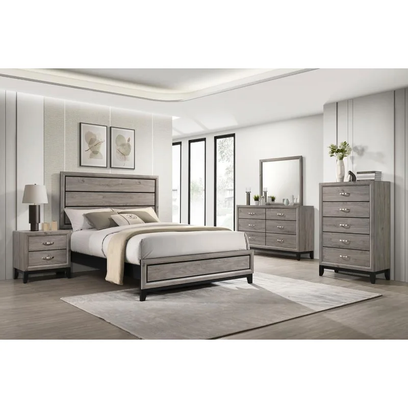 Watson Five-piece Full Bedroom Set Light Taupe
