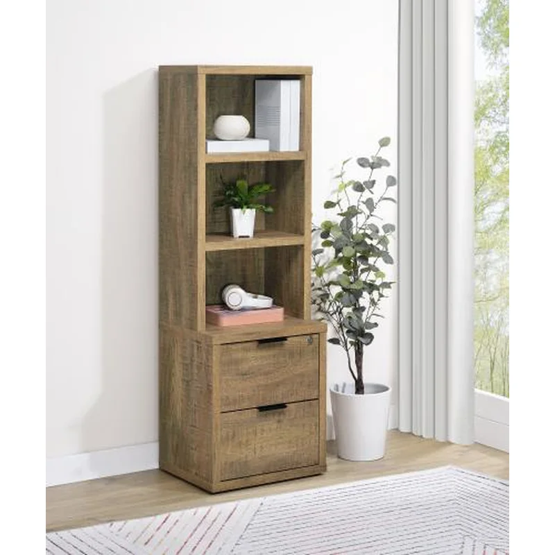 Westpark 3-shelf Bookcase USB and Lockable Drawer Mango Bookcase