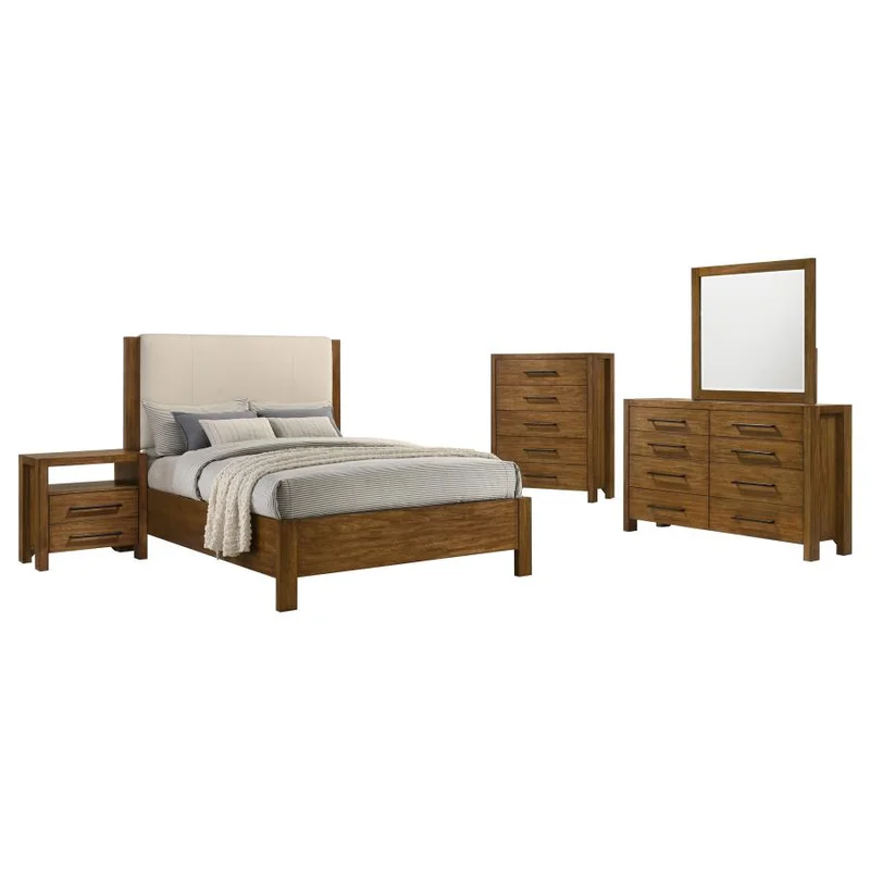 Adderley 5-piece Queen Bedroom Set Warm Brown CREAM