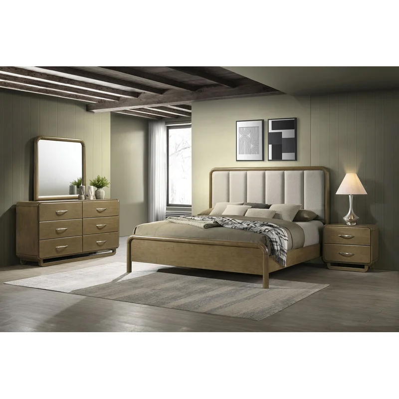 Amsbury 4-piece Queen Bedroom Set Nutmeg BEIGE