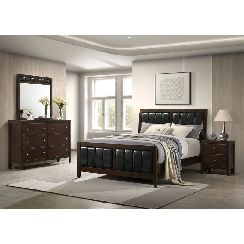 Carlton 4-piece Queen Bedroom Set Cappuccino BLACK