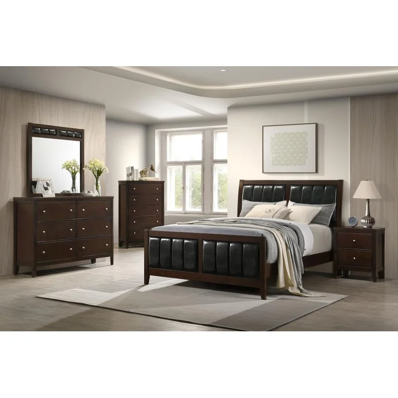 Carlton 5-piece Queen Bedroom Set Cappuccino BLACK