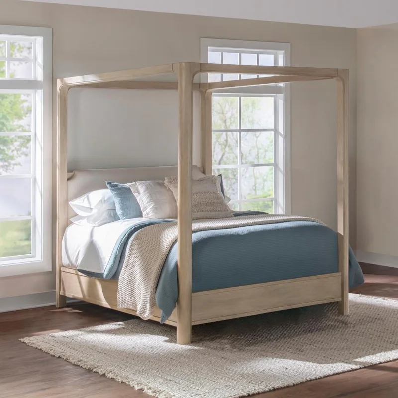 Solano 85-inch Eastern King Canopy Bed Weathered Mango BEIGE