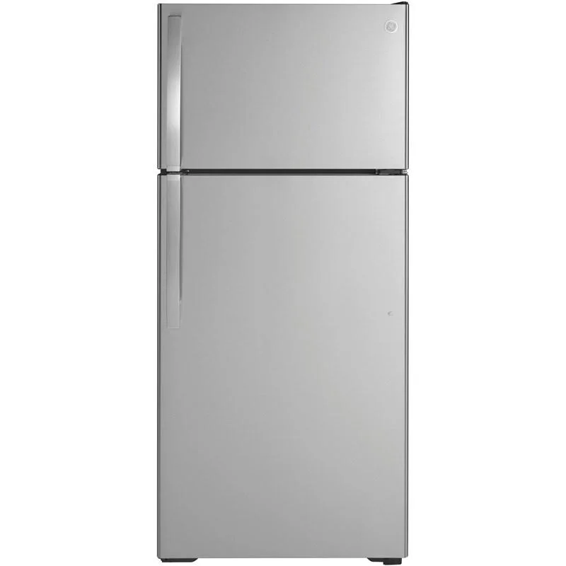 28-inch 16.6 cu.ft. Freestanding Top Freezer Refrigerator with Internal Ice Maker (GIE17GSNRSS)