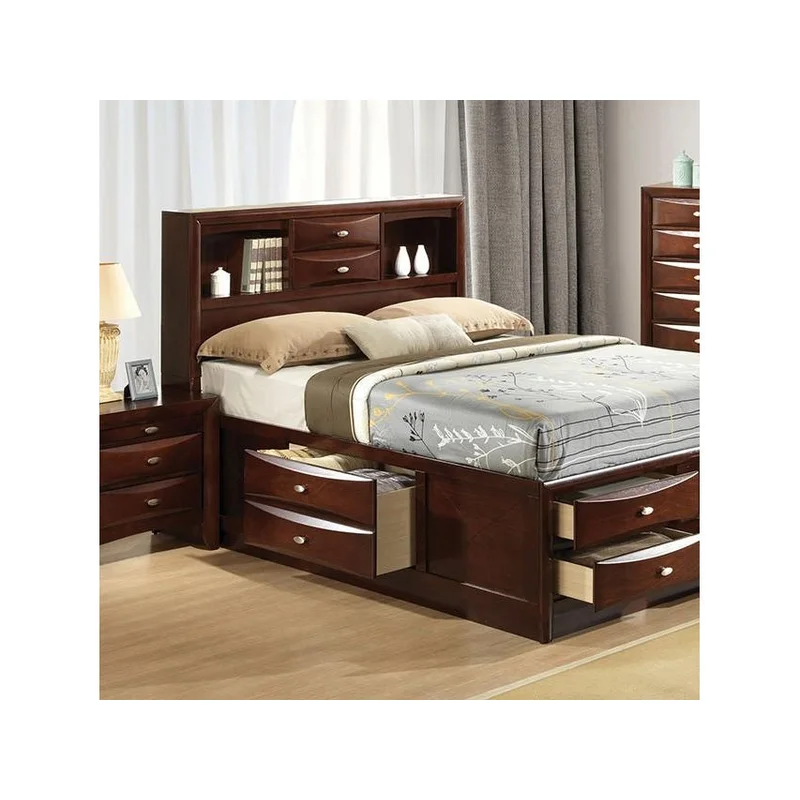 Zosimo Dark Cherry Storage Bed