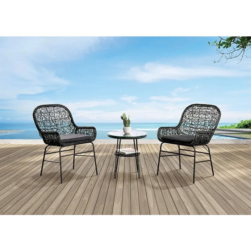 Zalika Black 3 Piece Patio Set