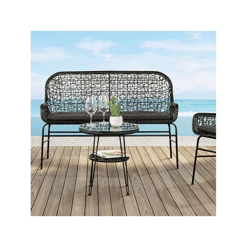 Zalika Black Outdoor Bench