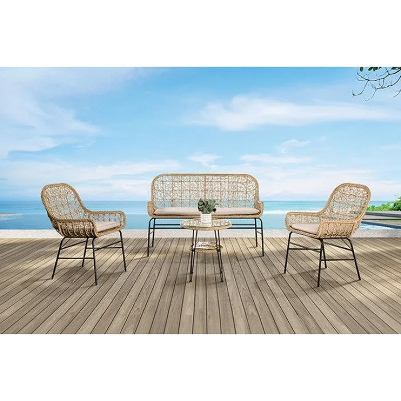 Zalika Natural 4 Piece Patio Set