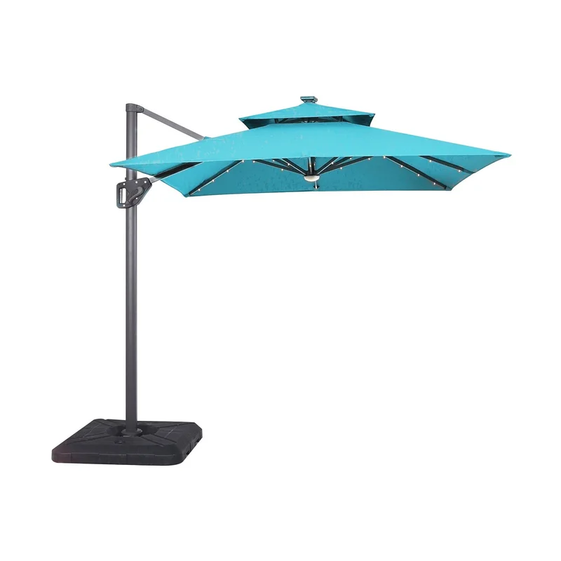 Xico Teal Square Umbrella w/Base