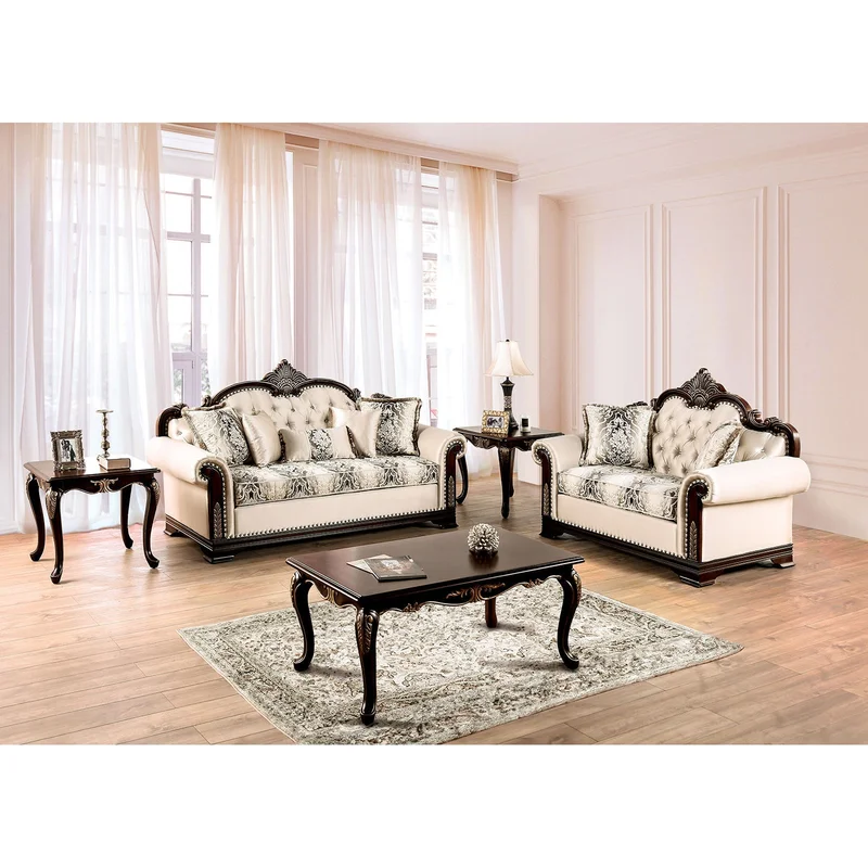Yucatan Dark Cherry/Beige Sofa & Loveseat