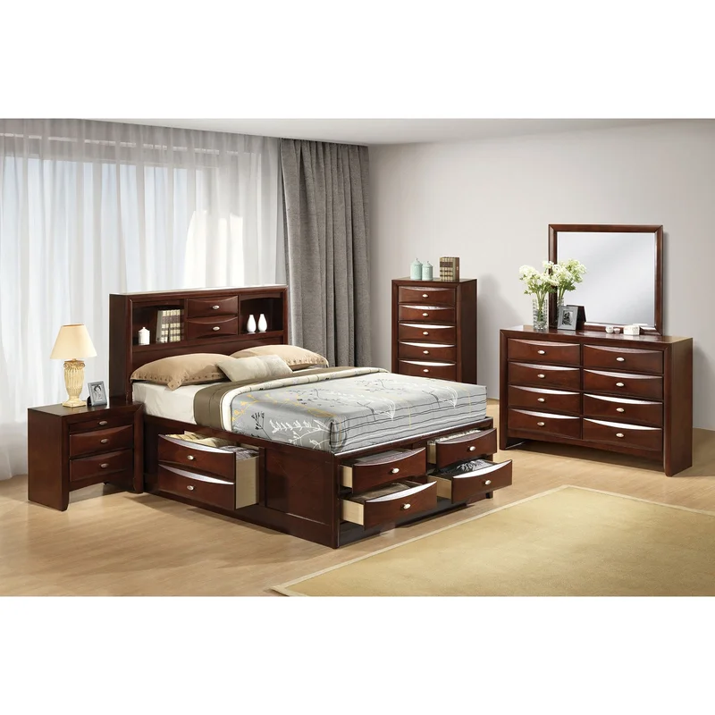 Zosimo Dark Cherry 4 Pc. Queen Bedroom Set