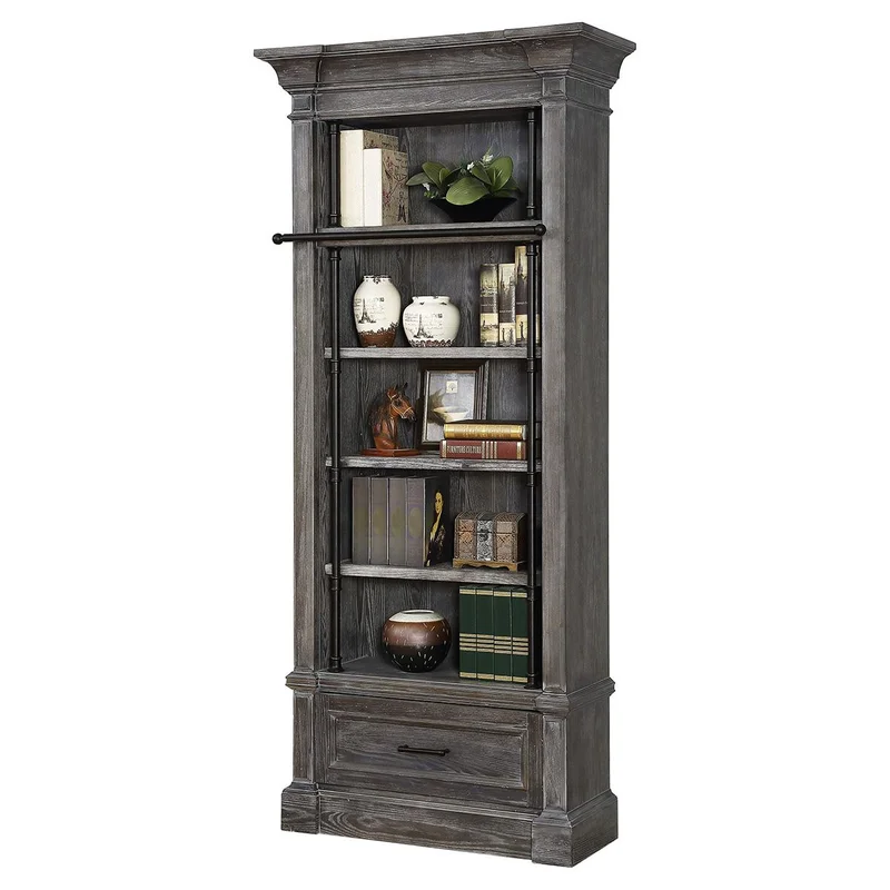 Parker House Gramercy Park Museum Bookcase in Vintage Burnished Smoke