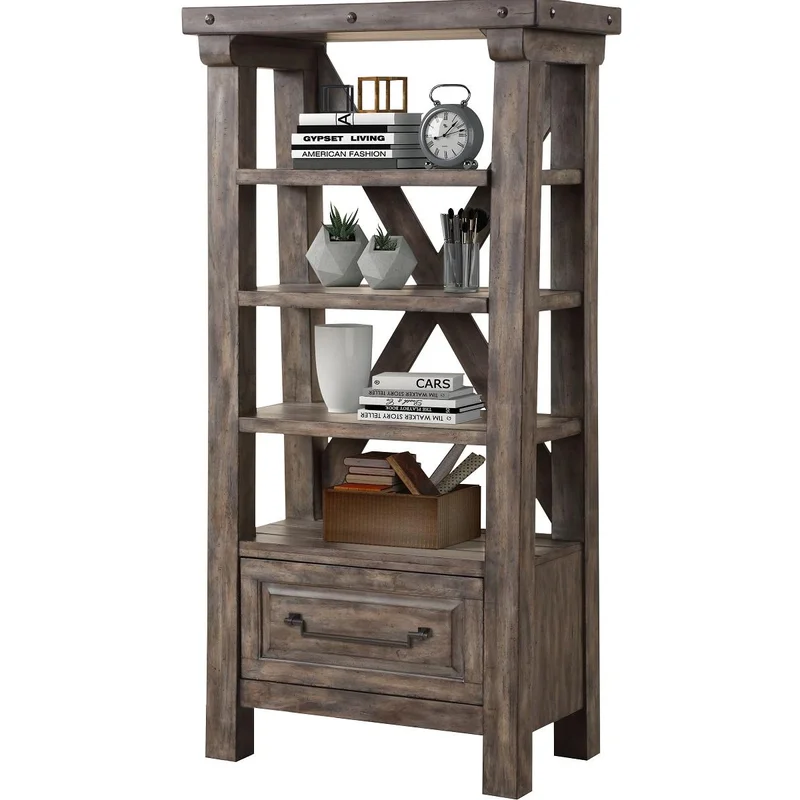 Parker House Lodge Bookcase in Siltstone