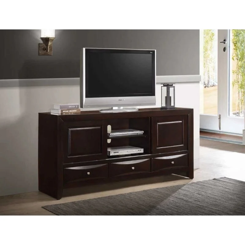 Crown Mark Emily TV Stand In Dark Cherry