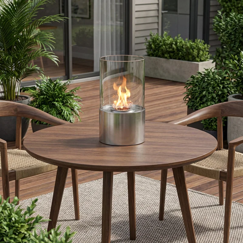 11 Silver Stainless Steel BioEthanol Portable Firepit