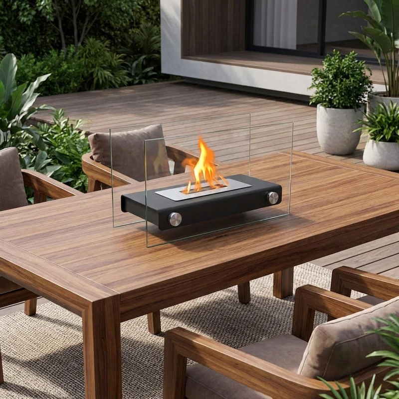 14 Black And Silver Metal BioEthanol Portable Firepit