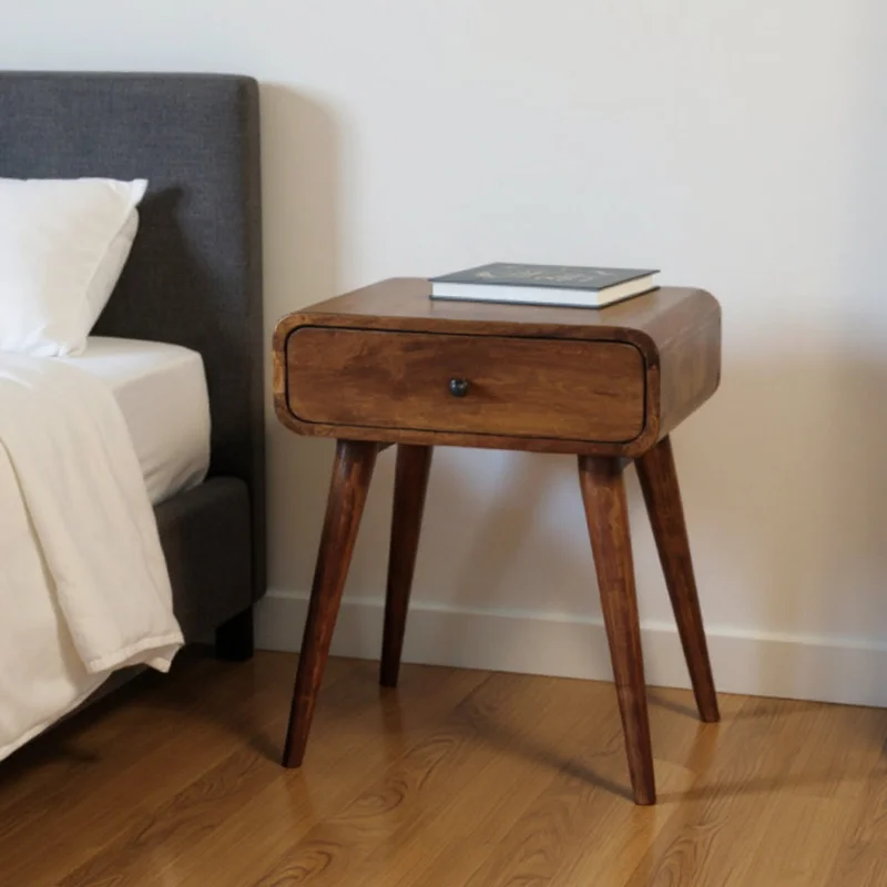 22 Chestnut Solid Wood One Drawer Nightstand
