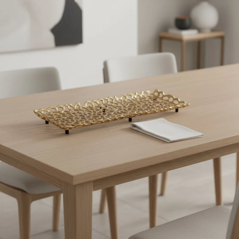 28 Gold Metal Abstract Coral Tray