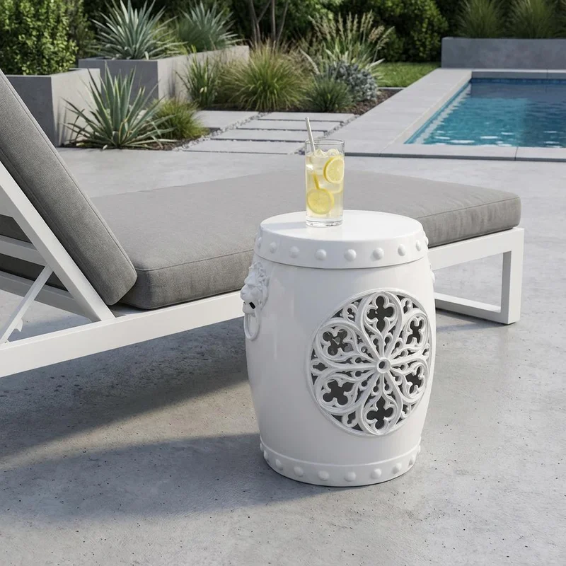 16 White Heavy Duty Plastic Outdoor Accent Chair