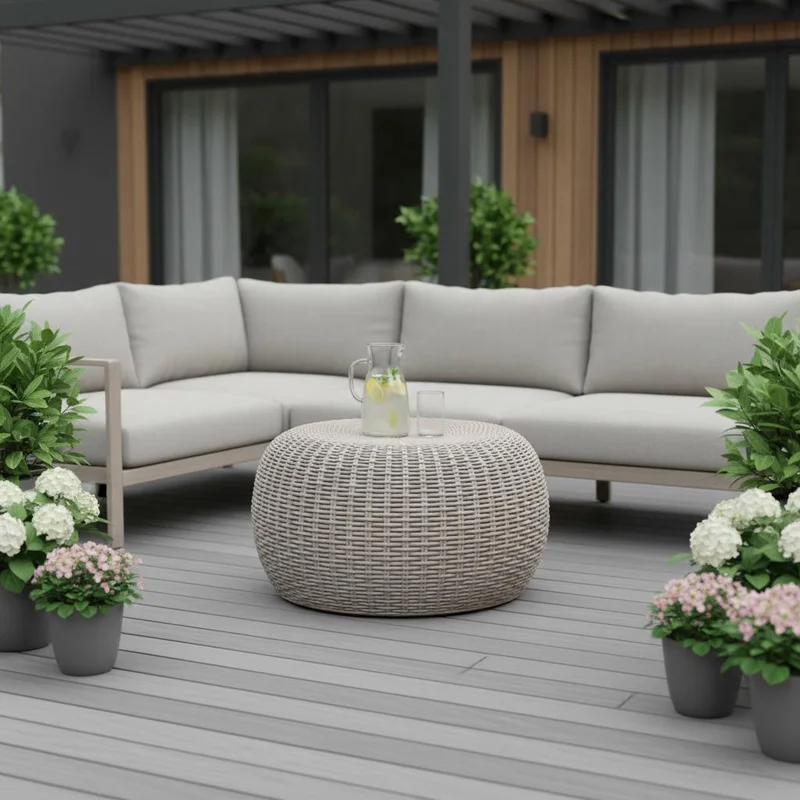 22 Light Brown Woven Heavy Duty Plastic Outdoor Accent Chair