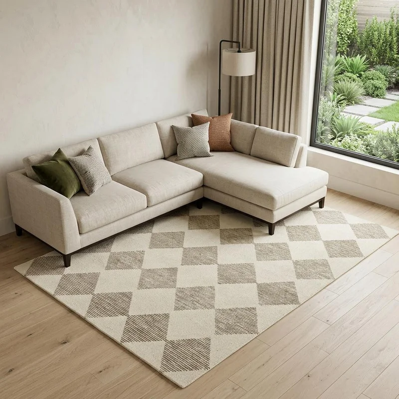 10 X 14 Brown And Beige Geometric Area Rug