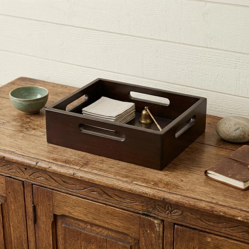 13 Black Solid Wood Organizing Box