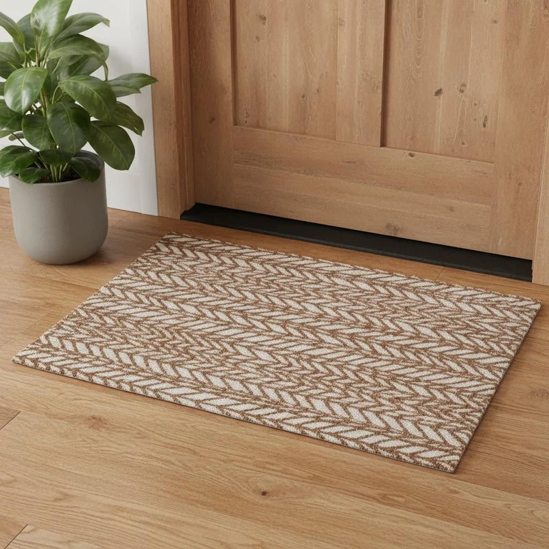 2 X 3 Brown And Tan Chevron Area Rug