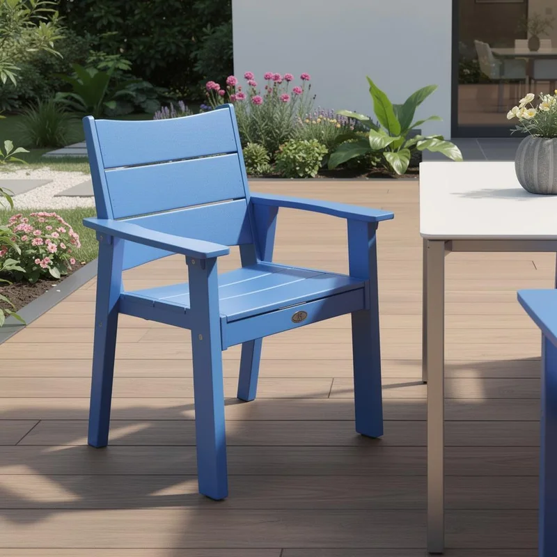 26 Blue Heavy Duty Plastic Outdoor Dining Chair