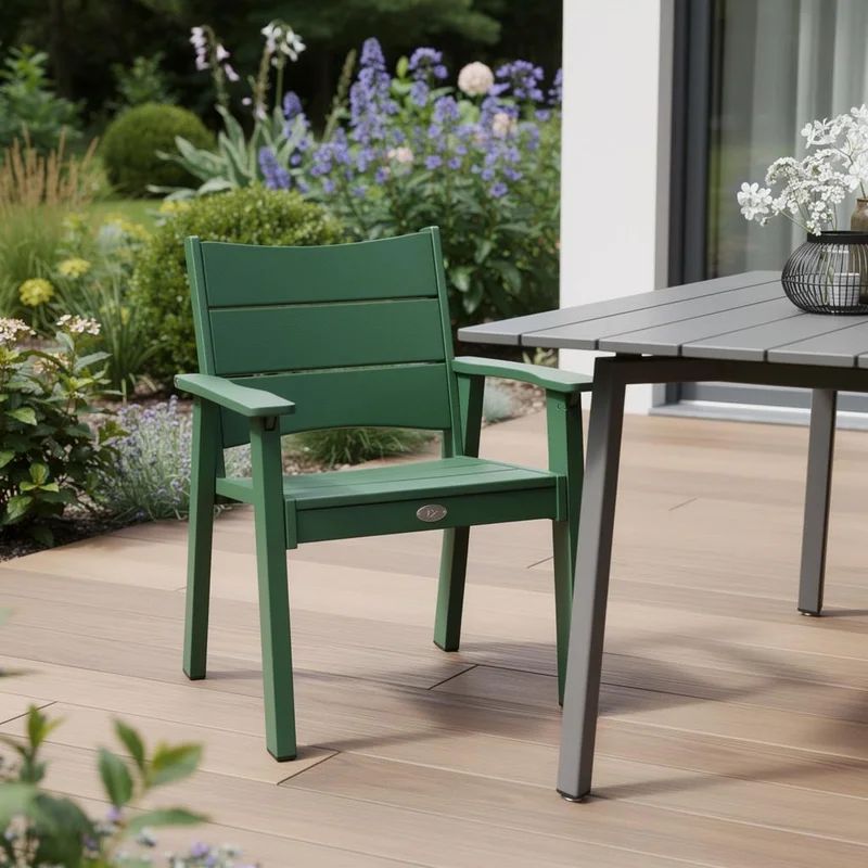 26 Green Heavy Duty Plastic Outdoor Dining Chair