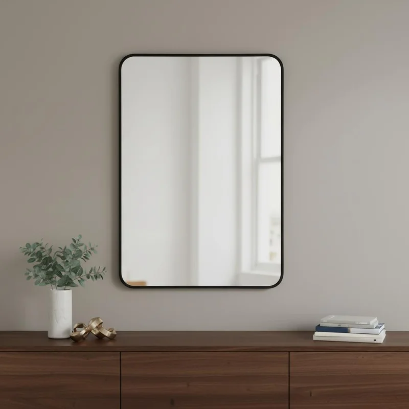 36 Black Aluminum Framed Accent Mirror