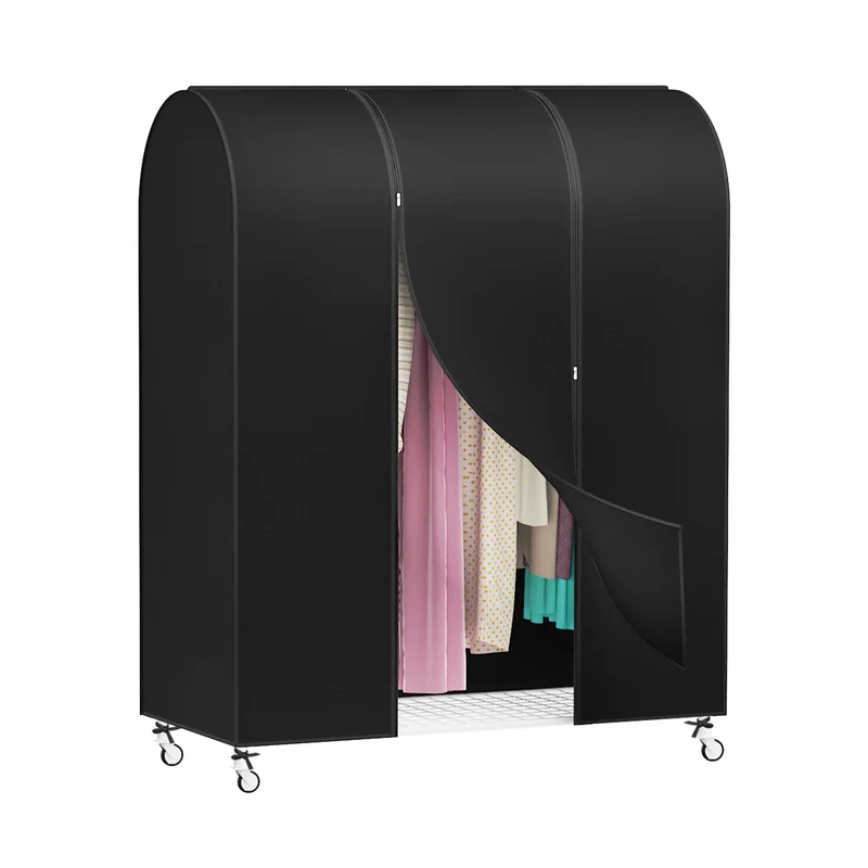 Zilink 50 Garment Rack Cover Dustproof Clothes Rack Cover Breathable Garment Bags Protector Wardrobe Cover with 2 Durable Zipp