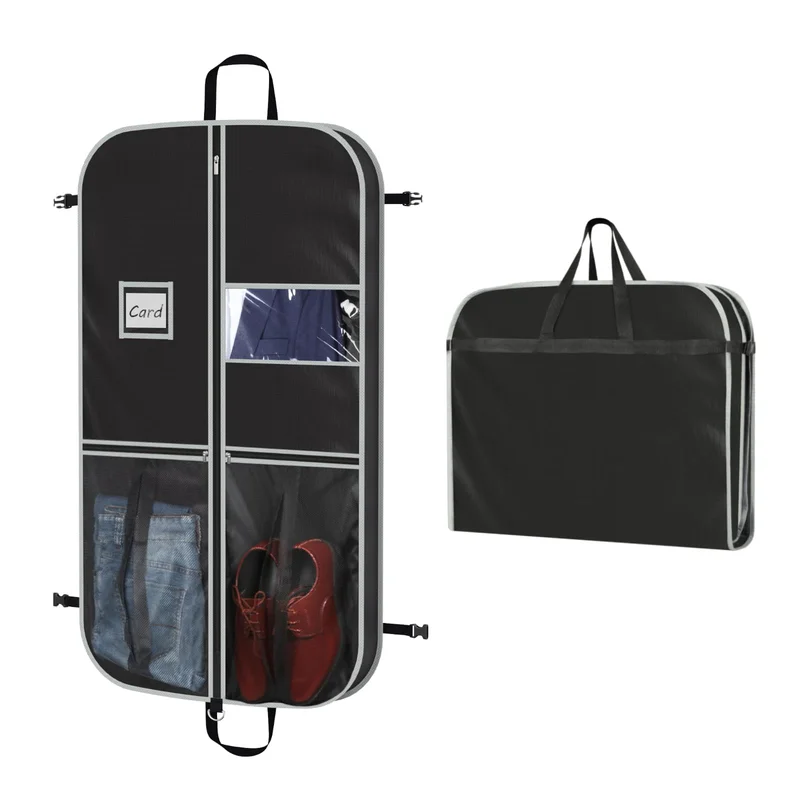 Zilink Upgrade 43 Garment Bag for Suit LeatherFur Mink Coat and Sweater with 3.9 Gusset and Stable Buckles Heavy Duty Hangin