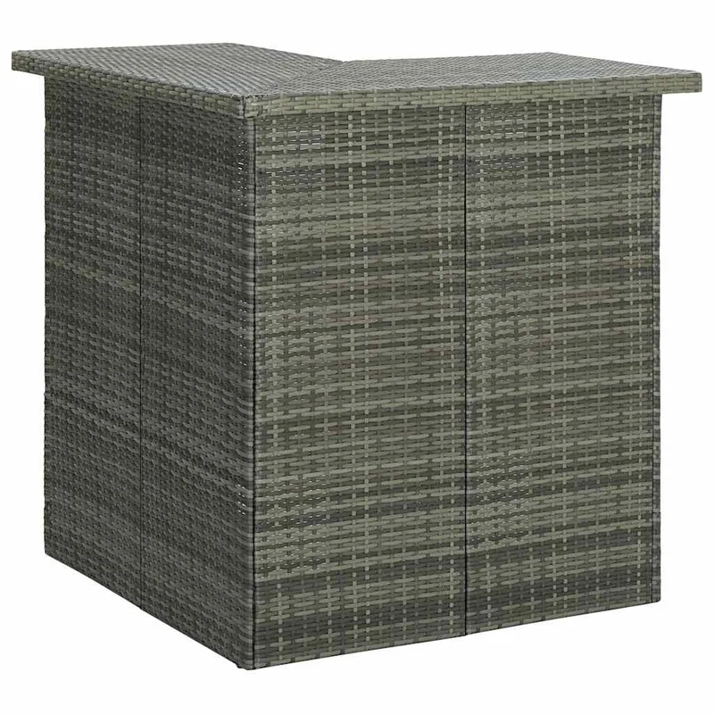vidaXL Corner Bar Table Gray 39.4x19.7x41.3 Poly Rattan