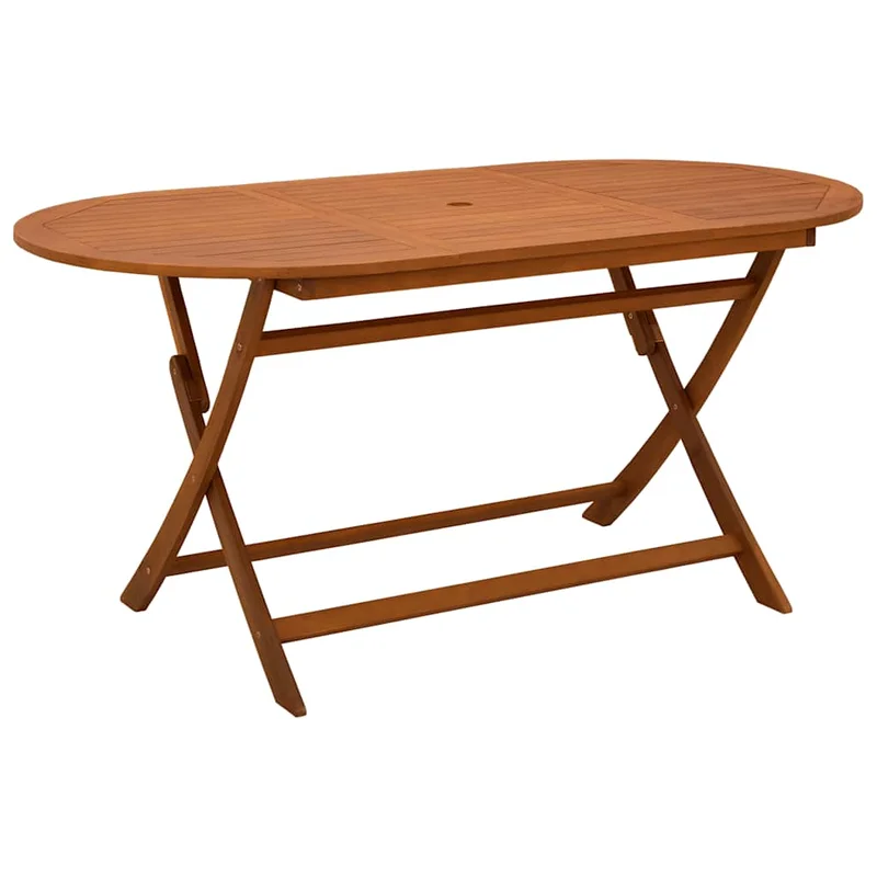 vidaXL Folding Patio Table 63x33.5x29.5 Solid Eucalyptus Wood