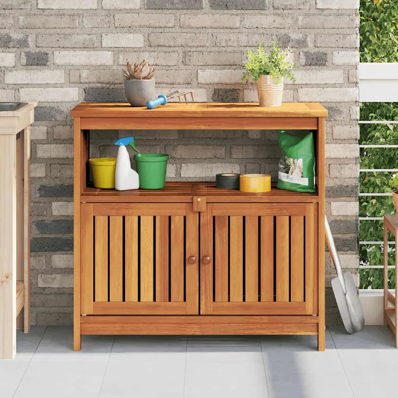 vidaXL Patio Console Table 31.5x13.8x29.5 Solid Wood Acacia