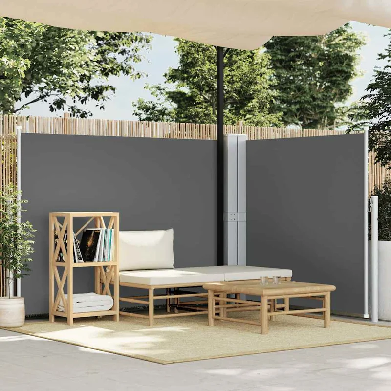 vidaXL Retractable Side Awning Anthracite 55.1x393.7