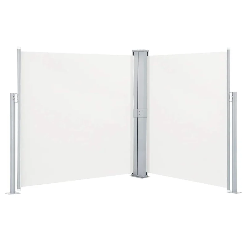 vidaXL Retractable Side Awning Cream 55.1x236.2 - Outdoor Privacy Screen for Garden Patio Balcony UV-Proof Tear- Water- Pol