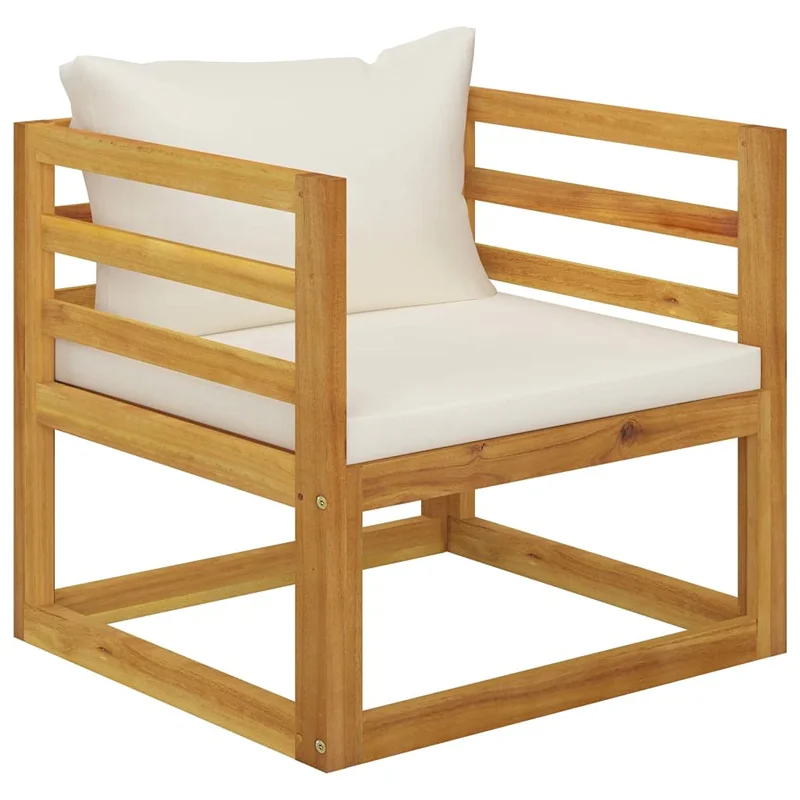 vidaXL Solid Acacia Wood Coffee Table - Square Outdoor Patio Garden Deck Table with Oil Finish 26.7x26.7x11.4