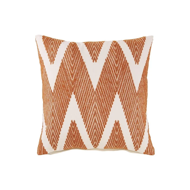 20 x 20 Zippered Cotton Accent Pillow with Herringbone Print Set of 4