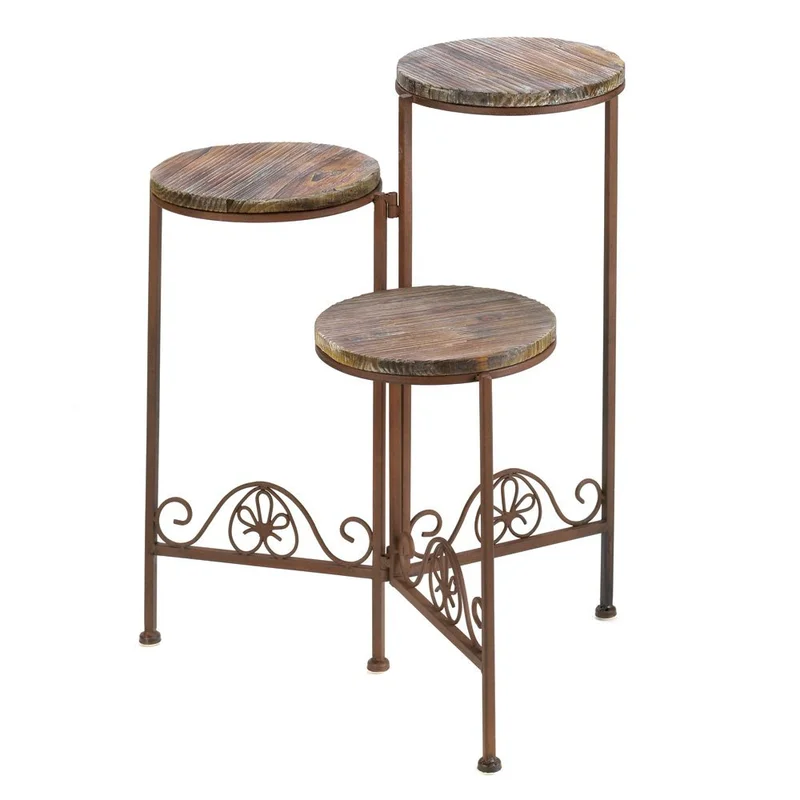 Zingz and Thingz Rustic Triple Planter Stand