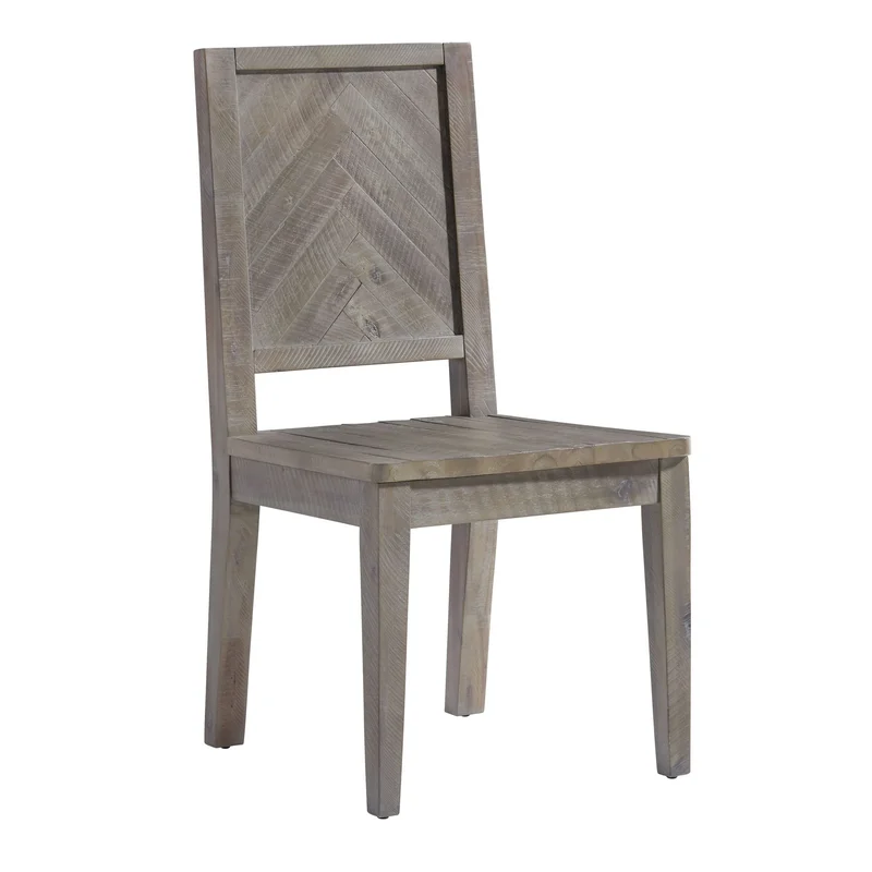 Wooden Side Chair with Fabric Upholstered Seat Brown