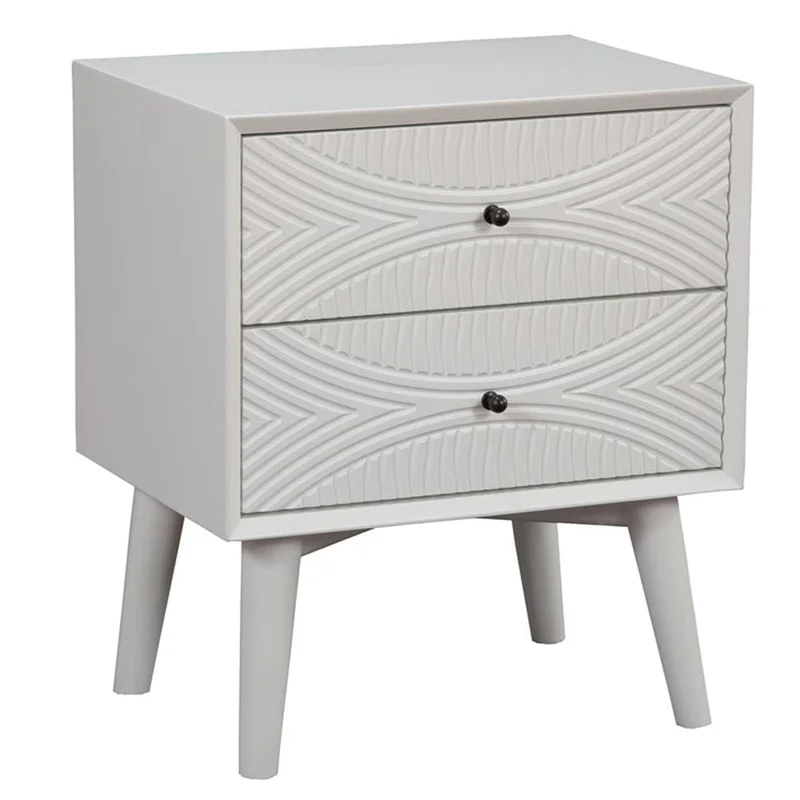 Alpine Furniture Tranquility 2 Drawer Nightstand 22 W X 16 D X 26 H white
