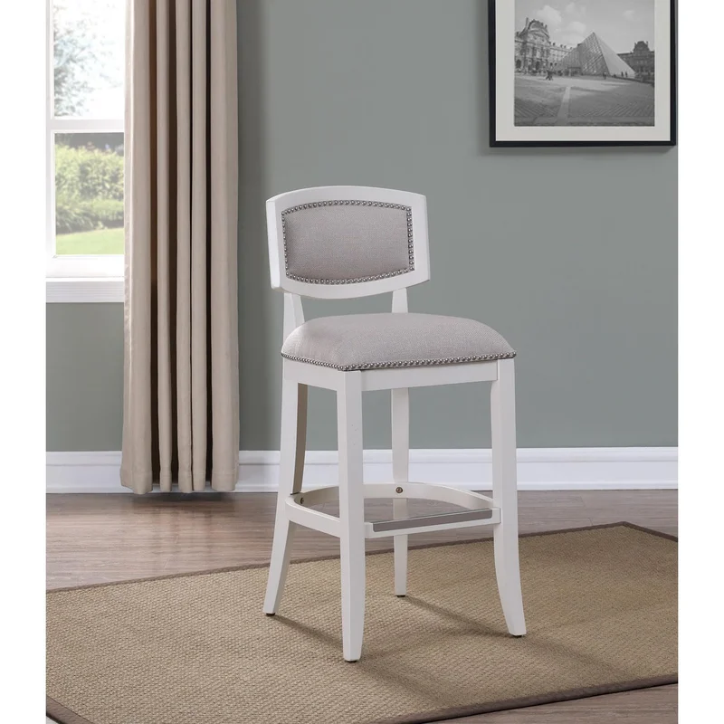 American Woodcrafters Amelia 26 Wood Counter Stool in Antique White