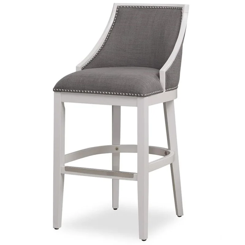 American Woodcrafters Keller 26 Stationary White Wood Counter Bar Stool