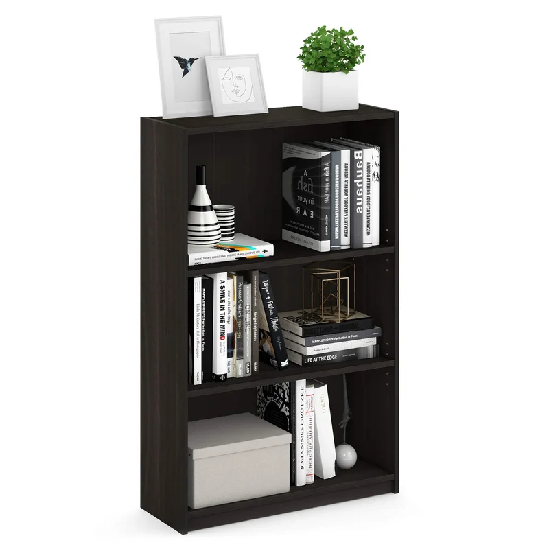 FURINNO JAYA Simple Home 3-Tier Adjustable Shelf Bookcase Espresso