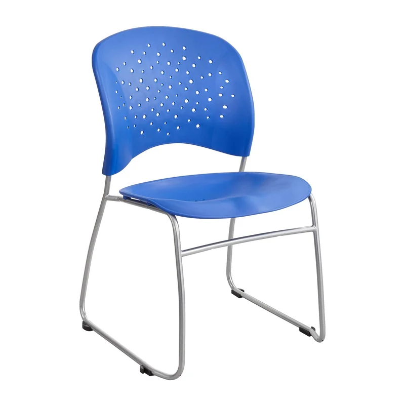 Safco Products 6804BU Reve Guest Chair Sled Base with Round Back (Qty. 2) Blue