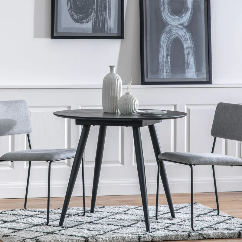 Askett Round Dining Table Black 900x900x750mm