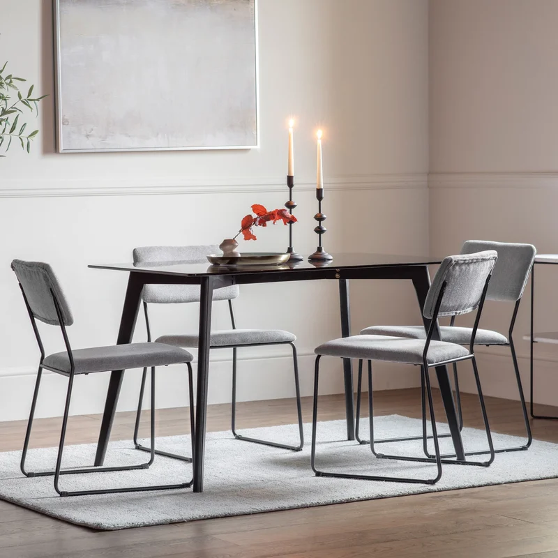 Barwick Rectangle Dining Table Black 1200x800x750mm
