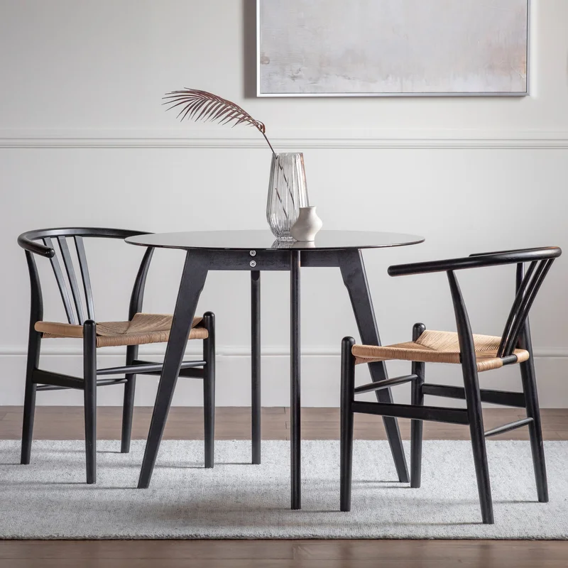 Barwick Round Dining Table Black 900x900x750mm