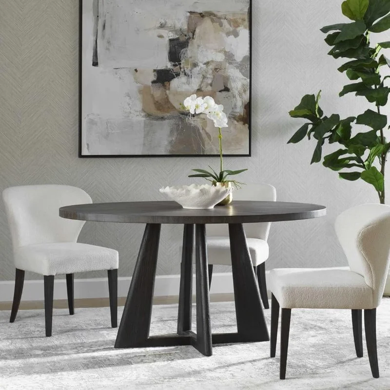 Uttermost Pulsar Oval Grey Walnut Dining Table